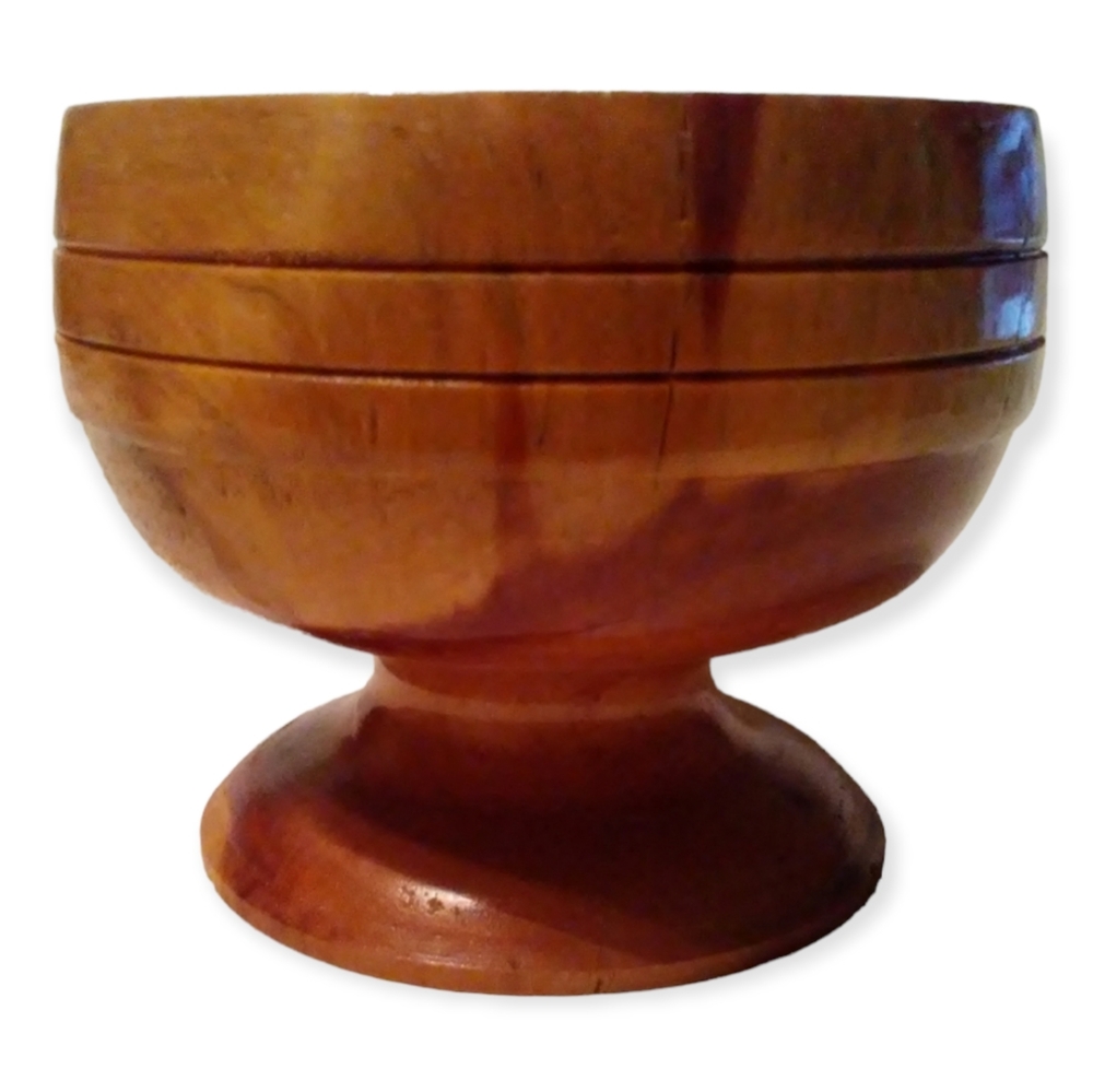 Solid Wood Mortar Bowl Lathe Wood Turned Primitive